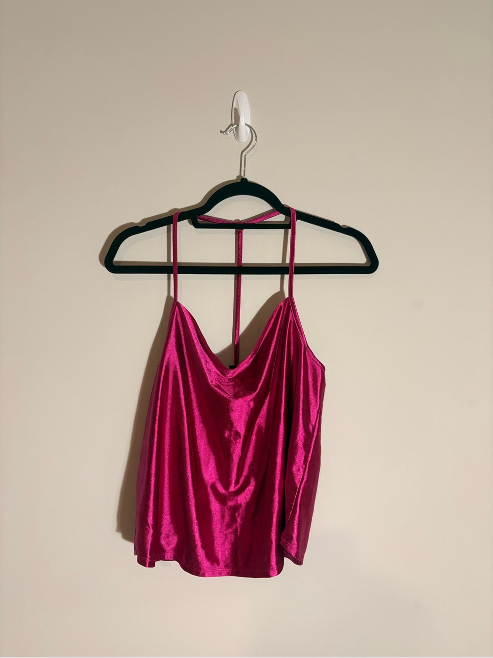 wild fable Satin Cowl Neck Camisole - Fuchsia